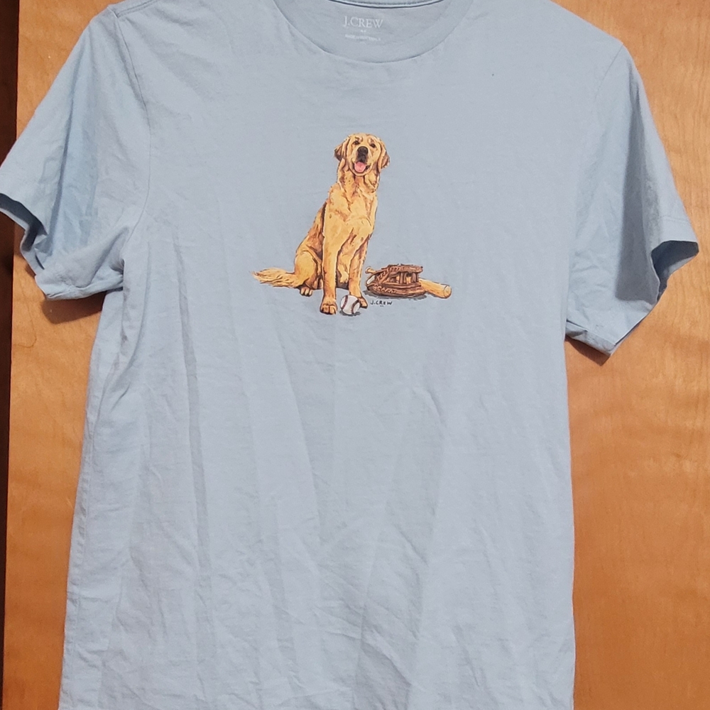 J. Crew Blue Dog Illustration Tee